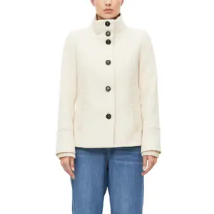 Giacca in lana con polsini a costine collo diritto taglio slim donna s.Oliver image-2