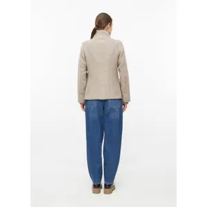 Giacca in lana con polsini a costine collo diritto taglio slim donna s.Oliver image-4