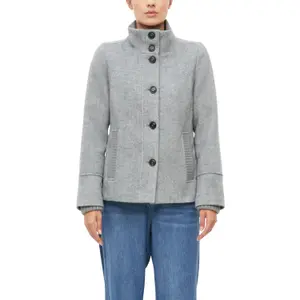 Giacca in lana con polsini a costine collo diritto taglio slim donna s.Oliver image-2
