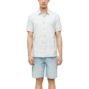Chemise en coton à carreaux avec col italien et ourlet arrondi s.Oliver image-2