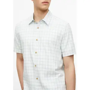 Chemise en coton à carreaux avec col italien et ourlet arrondi s.Oliver image-3