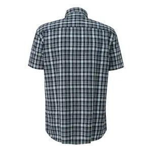Chemise en coton à carreaux avec col italien et ourlet arrondi s.Oliver image-1