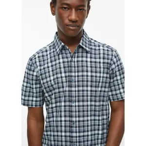 Chemise en coton à carreaux avec col italien et ourlet arrondi s.Oliver image-3