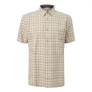 Chemise en coton à carreaux avec col italien et ourlet arrondi s.Oliver image-0