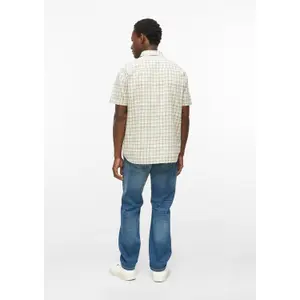 Chemise en coton à carreaux avec col italien et ourlet arrondi s.Oliver image-4