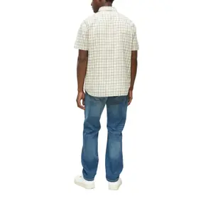 Chemise en coton à carreaux avec col italien et ourlet arrondi s.Oliver image-5