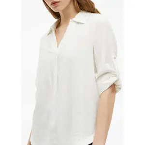 Leinenmix-Bluse mit 3/4-Ärmeln und Kragen für Damen s.Oliver image-3