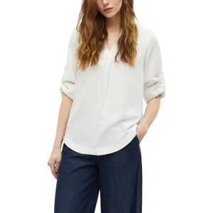 Leinenmix-Bluse mit 3/4-Ärmeln und Kragen für Damen s.Oliver image-6