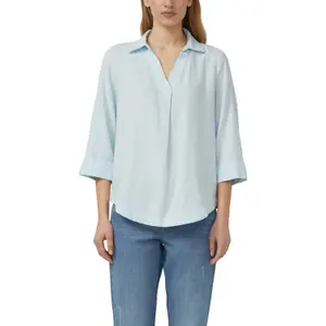 Leinenmix-Bluse mit 3/4-Ärmeln und Kragen für Damen s.Oliver image-2