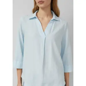 Leinenmix-Bluse mit 3/4-Ärmeln und Kragen für Damen s.Oliver image-3