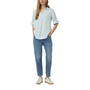 Leinenmix-Bluse mit 3/4-Ärmeln und Kragen für Damen s.Oliver image-6