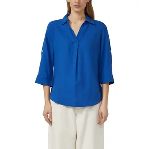 Leinenmix-Bluse mit 3/4-Ärmeln und Kragen für Damen s.Oliver image-2