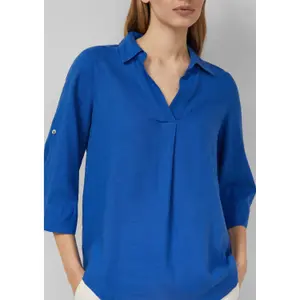 Leinenmix-Bluse mit 3/4-Ärmeln und Kragen für Damen s.Oliver image-3