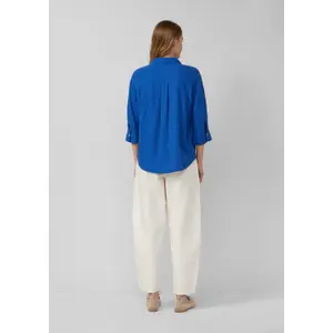Leinenmix-Bluse mit 3/4-Ärmeln und Kragen für Damen s.Oliver image-4