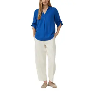 Leinenmix-Bluse mit 3/4-Ärmeln und Kragen für Damen s.Oliver image-6