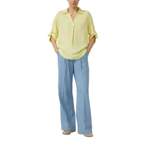 Leinenmix-Bluse mit 3/4-Ärmeln und Kragen für Damen s.Oliver image-6
