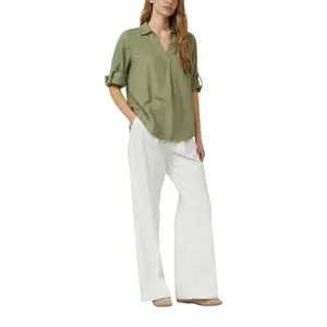 Leinenmix-Bluse mit 3/4-Ärmeln und Kragen für Damen s.Oliver image-6