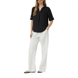Leinenmix-Bluse mit 3/4-Ärmeln und Kragen für Damen s.Oliver image-6