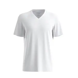 T-shirt από ζέρσεϊ με V λαιμόκοψη και εκτύπωση λογότυπου s.Oliver image-0