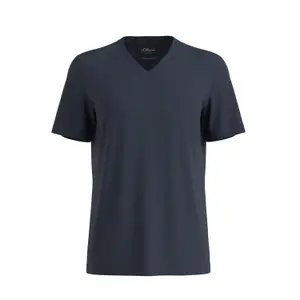 T-shirt από ζέρσεϊ με V λαιμόκοψη και εκτύπωση λογότυπου s.Oliver image-0