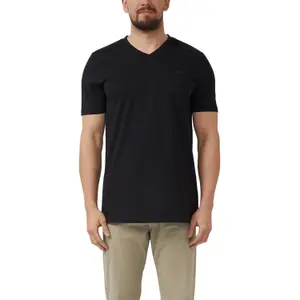 T-shirt από ζέρσεϊ με V λαιμόκοψη και εκτύπωση λογότυπου s.Oliver image-2