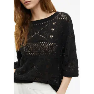 Pull bohème en maille de haute qualité à col bateau femme s.Oliver image-3