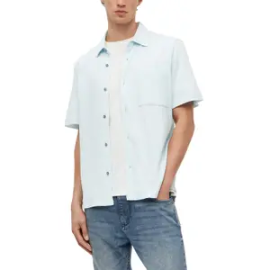 Chemise en coton avec col italien et poche poitrine s.Oliver image-6
