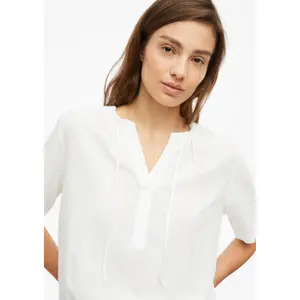 Blusa fluida em viscose misturada com franzidos e impressão integral senhora s.Oliver image-3