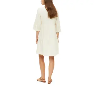 Kurzes Kleid aus Baumwollmischung mit V-Ausschnitt und Raffung Damen s.Oliver image-5