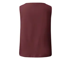 Sleeveless Viscose Blend Blouse with All-Over Print and Drawstring Round Neck Straight Cut Garnet Women s.Oliver image-1