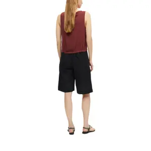 Sleeveless Viscose Blend Blouse with All-Over Print and Drawstring Round Neck Straight Cut Garnet Women s.Oliver image-5