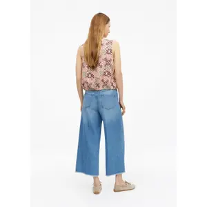 Sleeveless Viscose Blend Blouse with All-Over Print and Drawstring Round Neck Straight Cut Garnet Women s.Oliver image-4