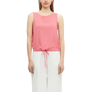 Sleeveless Blouse in Mixed Viscose with All-Over Print and Adjustable Drawstring Round Neck Straight Fit Women s.Oliver image-2
