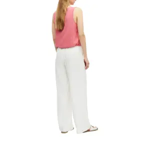Sleeveless Blouse in Mixed Viscose with All-Over Print and Adjustable Drawstring Round Neck Straight Fit Women s.Oliver image-5