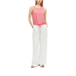 Sleeveless Blouse in Mixed Viscose with All-Over Print and Adjustable Drawstring Round Neck Straight Fit Women s.Oliver image-6