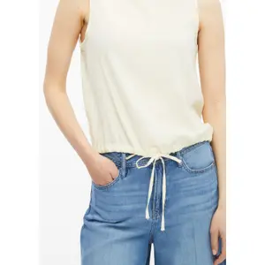 Sleeveless Printed All-Over Viscose Blend Blouse with Drawstring for Women s.Oliver image-3