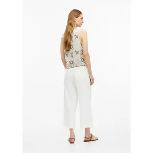 Sleeveless Viscose Blend Blouse with All-Over Print and Drawstring Round Neck Straight Cut Women's Fabric s.Oliver image-4
