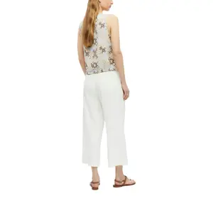 Sleeveless Viscose Blend Blouse with All-Over Print and Drawstring Round Neck Straight Cut Women's Fabric s.Oliver image-5
