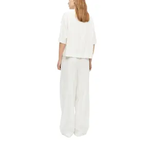 Blusa fluida de mangas cortas en lino mezclado con cuello de camisa mujer s.Oliver image-5