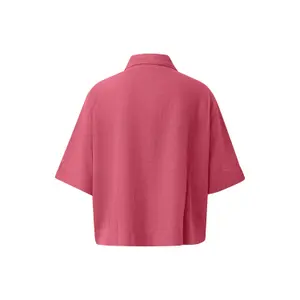 Blusa fluida de mangas cortas en lino mezclado con cuello de camisa mujer s.Oliver image-1