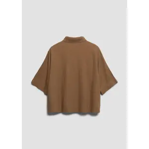 Blusa fluida de mangas cortas en lino mezclado con cuello de camisa mujer s.Oliver image-4