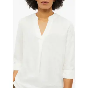 Fließende Bluse aus Leinenmix mit 3/4-Ärmeln und Ganzflächenmuster Damenmarke s.Oliver image-3