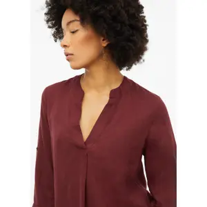 Fließende Bluse aus Leinenmix mit 3/4-Ärmeln und Ganzflächenmuster Damenmarke s.Oliver image-3