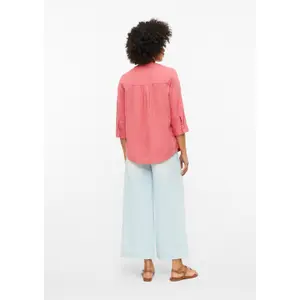 Fließende Bluse aus Leinenmix mit 3/4-Ärmeln und Ganzflächenmuster Damenmarke s.Oliver image-4
