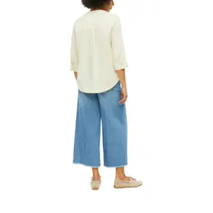 Fließende Bluse aus Leinenmix mit 3/4-Ärmeln und Ganzflächenmuster Damenmarke s.Oliver image-3