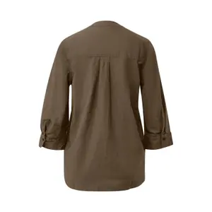 Fließende Bluse aus Leinenmix mit 3/4-Ärmeln und Ganzflächenmuster Damenmarke s.Oliver image-1