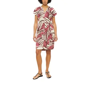 Ärmelloses Jersey-Kleid aus gemischtem Leinen mit Allover-Print und Raffung für Damen s.Oliver image-1