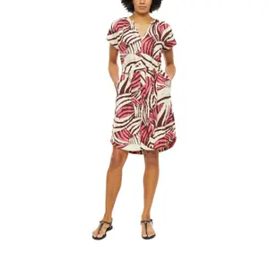 Ärmelloses Jersey-Kleid aus gemischtem Leinen mit Allover-Print und Raffung für Damen s.Oliver image-5