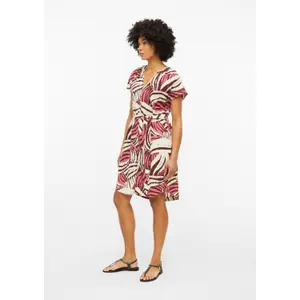 Ärmelloses Jersey-Kleid aus gemischtem Leinen mit Allover-Print und Raffung für Damen s.Oliver image-6