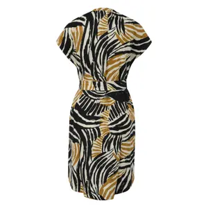 Ärmelloses Jersey-Kleid aus gemischtem Leinen mit Allover-Print und Raffung für Damen s.Oliver image-1